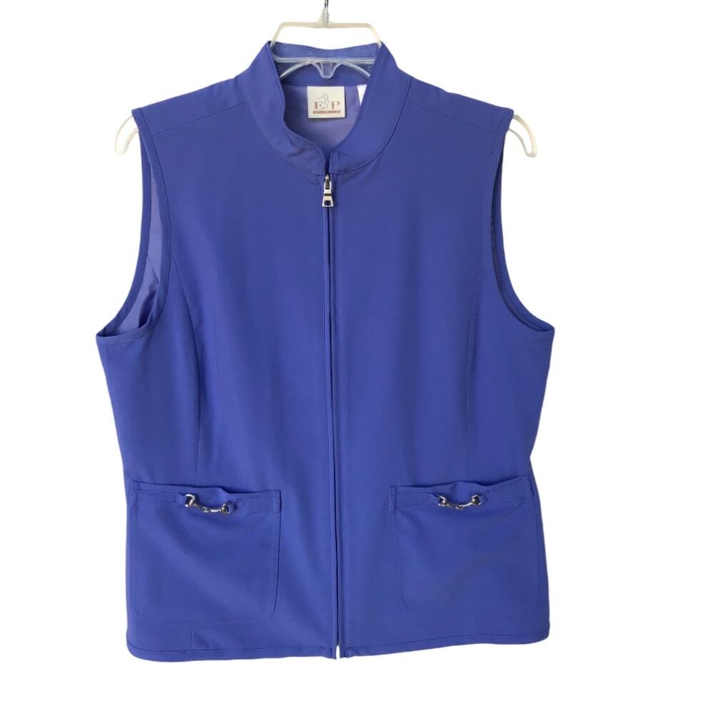 EP Pro Periwinkle Blue Golf Vest w Horse Bit Detail size M Outdoor Sports